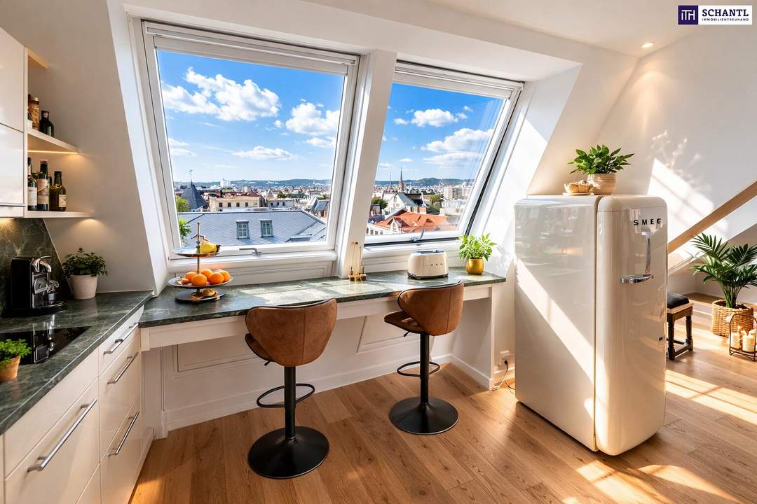 Urbaner Wohnluxus: Exklusive DG-Wohnung mit Terrasse & spektakulärem Fernblick