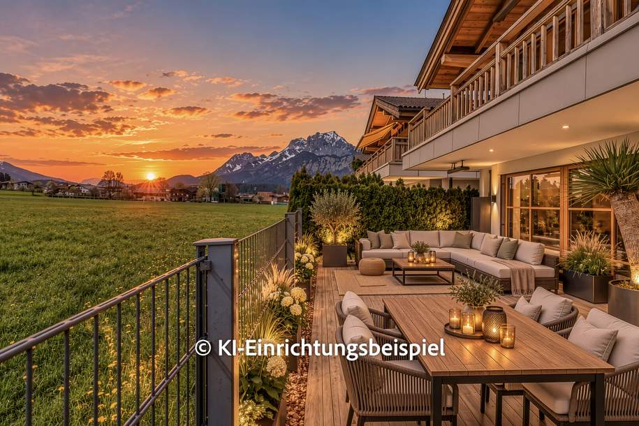 Gartenwohnung mit traumhaftem Ausblick in Toplage, Wohnung-kauf, 995.000,€, 6380 Kitzbühel