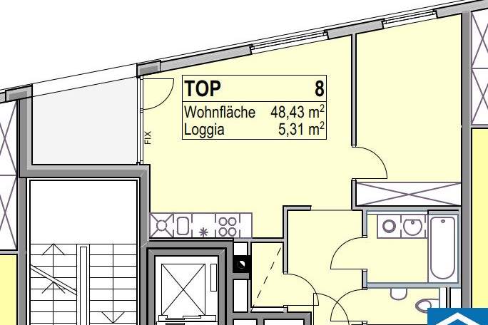 Freundliche 2 Zimmerwohnung in zentraler Lage, Wohnung-miete, 1.099,00,€, 1030 Wien 3., Landstraße