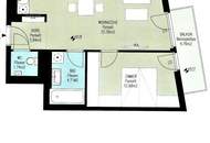 PLANETENGASSE, 44 m2 Neubau mit 5 m2 Balkon, 2 Zimmer, Kochnische, Wannenbad, Parketten, Hauptbahnhof-Nähe
