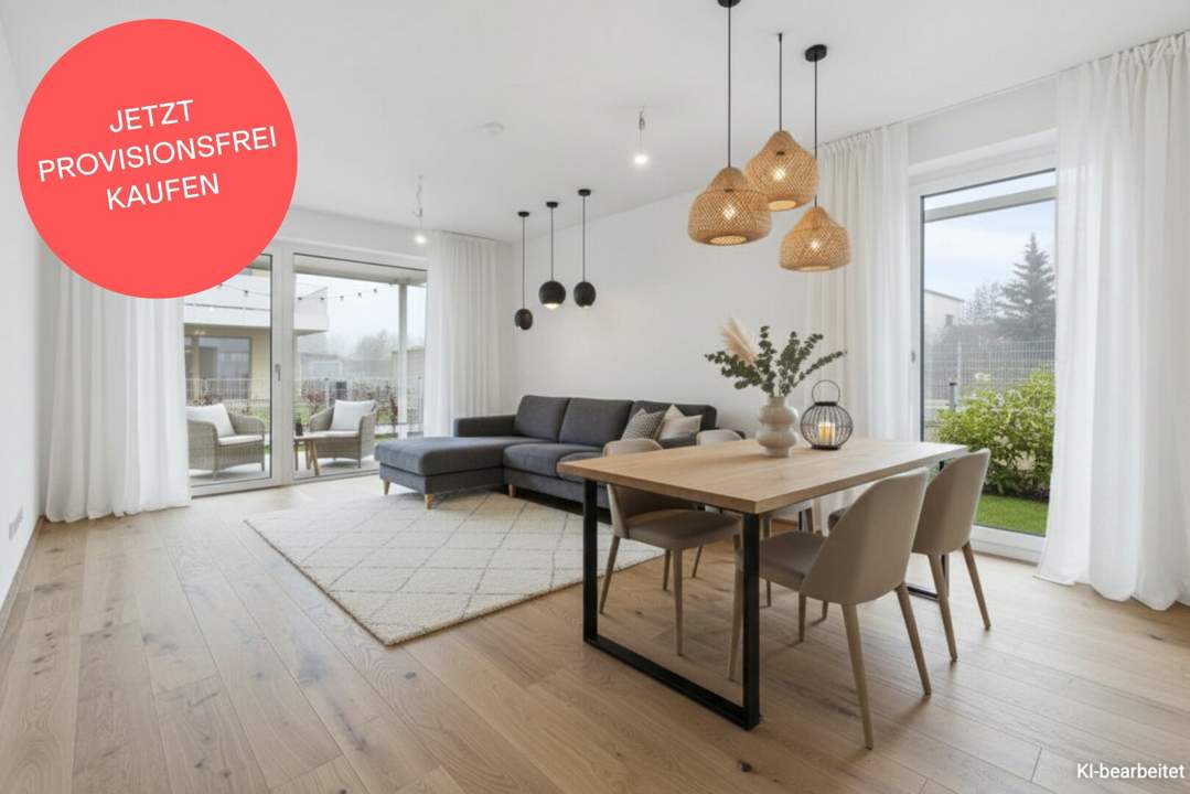 PROVISIONSFREI! Durchdachte 3-Zimmer-Wohnung | Garten aus allen Räumen begehbar | Große Terrasse