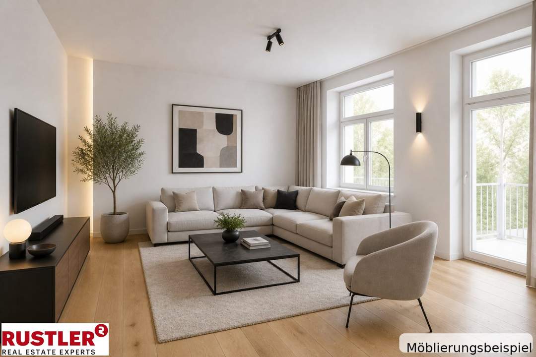 4-Zimmerwohnung mit Hofseitigen Balkon und Blick ins Grüne – Nähe Kutschkermarkt