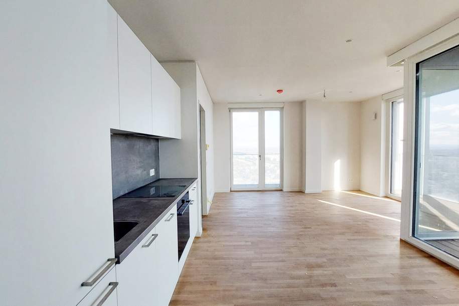 Wohnen mit Skyline-Flair – Rooftop Pool & Fitness bei der U1, Wohnung-miete, 895,00,€, 1220 Wien 22., Donaustadt