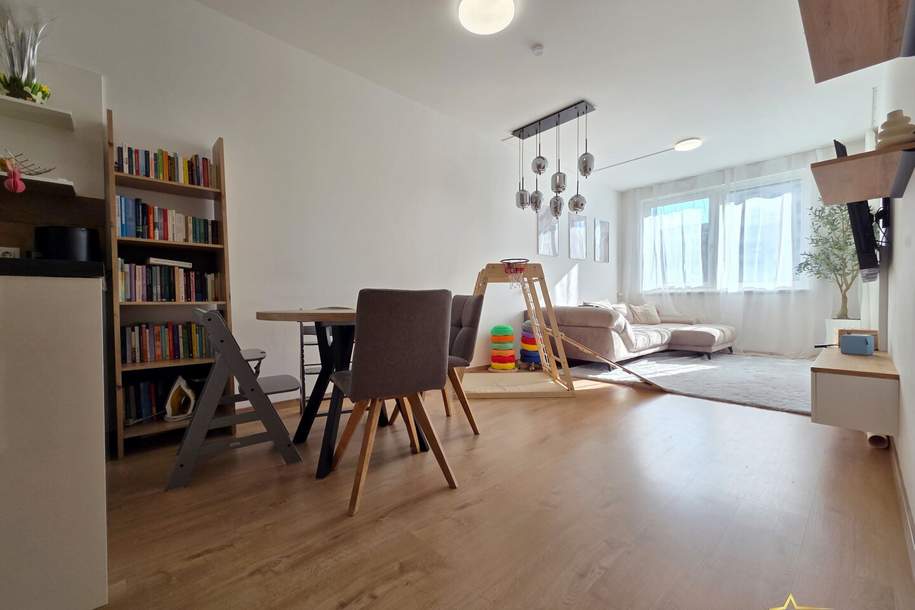 BALKONWOHNUNG MIT TIEFGARAGE IN TOPLAGE! BRILLIANTER 3-ZIMMER GRUNDRISS MIT FERNBLICK UND RUHELAGE! NAHE U1 KAGRANER PLATZ., Wohnung-kauf, 445.000,€, 1220 Wien 22., Donaustadt