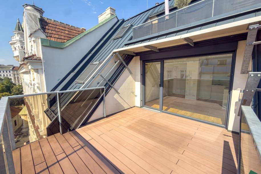 Schöne 2-Zimmer-DG-Wohnung mit Terrasse und Klimaanlage, Wohnung-miete, 1.099,00,€, 1050 Wien 5., Margareten