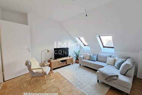 Dachgeschoßwohnung im Altbau: Erstbezug nach Sanierung mit Balkon und Einbauküche!, Wohnung-miete, 816,49,€, 8010 Graz(Stadt)