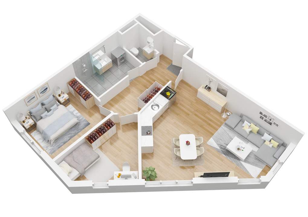 Sehr gut aufgeteilte 2 1/2 Zimmerwohnung mit 69,32 m² WFL (Top 11)
