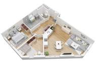 Sehr gut aufgeteilte 2 1/2 Zimmerwohnung mit 69,32 m² WFL (Top 11)