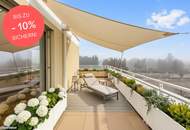 BIS ZU -10% PREISNACHLASS! Wohnen im Dachgeschoß | 4-Zimmer, 2 Bäder, Rundum-Terrasse | Grün- und Bergblick | Provisionsfrei