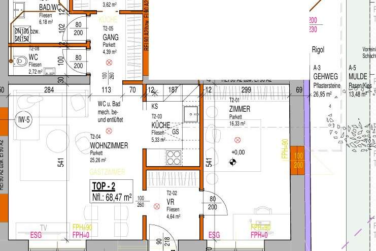 Erstbezug, 68m² WFL, 30m² Wohnküche, SZ, PKW-Stellplatz optional, Wohnung-kauf, 150.634,€, 2425 Neusiedl am See