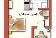 Möbliertes 1-Zimmer-Apartment ohne Loggia € 520,- inkl. BK, HK, Strom u. Wlan