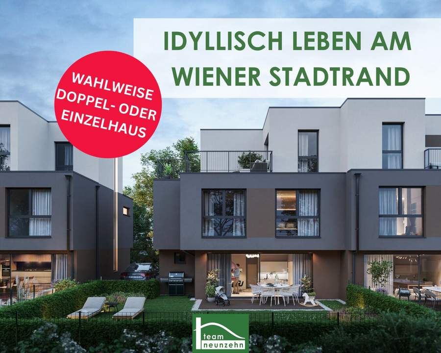 Modernes Wohnen mit Stil – Doppelhaus und Einfamilienhaus in Wien-Donaustadt! - JETZT ZUSCHLAGEN