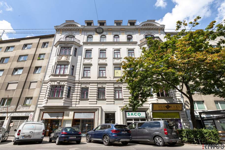 HOFRUHELAGE BEIM NASCHMARKT | Altbau mit Potenzial | Zugang zum angrenzenden Planquadrat Park | Prachtvolles Jahrhundertwendehaus | 8 Min. in den 1. Bezirk, Wohnung-kauf, 479.000,€, 1040 Wien 4., Wieden