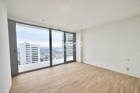 45. Etage - Dem Himmel so nahe - 3 Zimmer Eckwohnung - mit großer Freifläche, Wohnung-miete, 1.100,00,€, 1220 Wien 22., Donaustadt