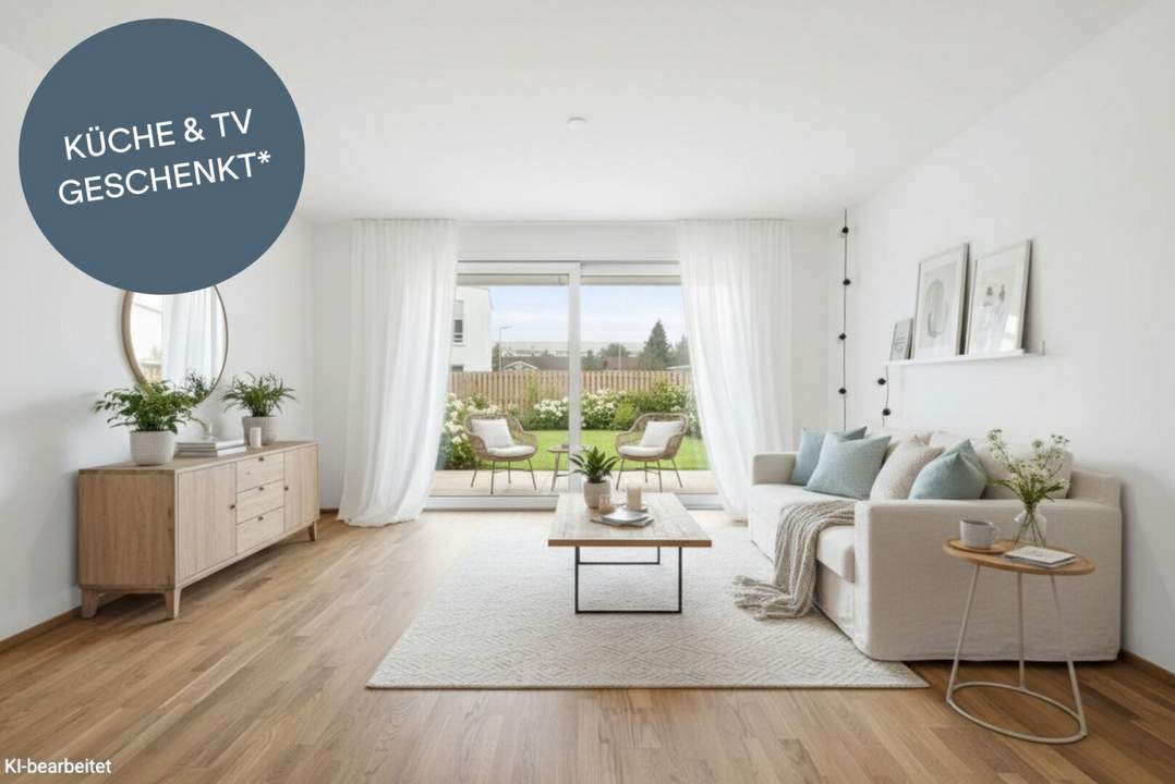 PROVISIONSFREI! Harmonisch konzipierte 3-Zimmer-Gartenwohnung | Lichtdurchflutet