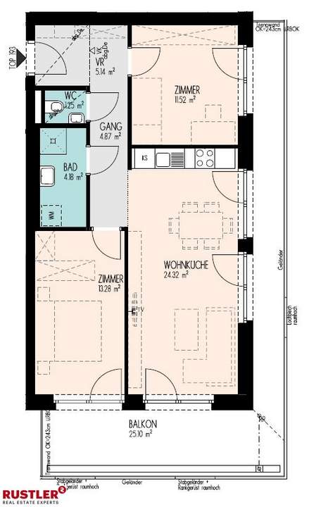 NEUBAU I 3-Zimmer-Wohnung über den Dächern von Graz mit riesigem Balkon