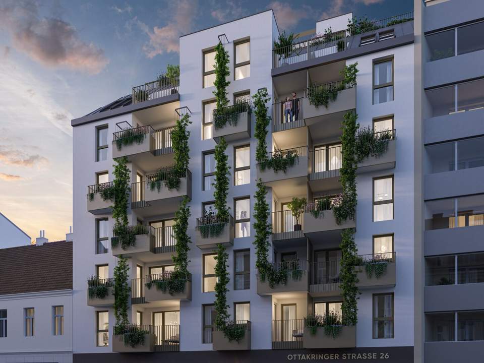Nachhaltig & hoch oben am Yppenplatz. – 3 m Raumhöhe XL Dachterrasse im Dachgeschoss