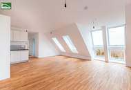 Wohnen in Grünruhelage von Süßenbrunn - Moderne Wohnung mit privater Dachterrasse! S-Bahn S1 in Gehweite! Luftwärmepumpe !