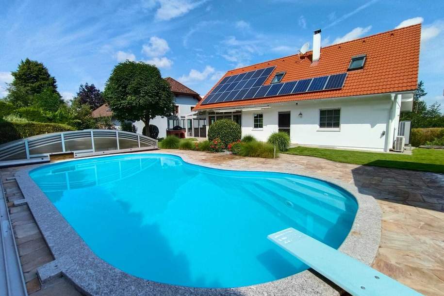 Großzügiges Wohnhaus nit herrlichem Garten und tollen POOL!, Haus-kauf, 920.000,€, 4616 Wels-Land