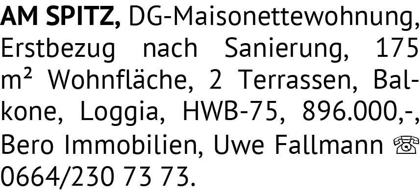AM SPITZ, DG-Maisonettewohnung,