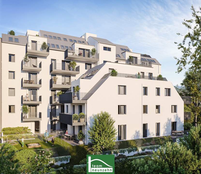 Vorsorgewohnung (Nettopreis) im DG mit Fernblick - riesige Terrasse, Erdwärmeheizung, Klimavorbereitung - Donauzentrum. - WOHNTRAUM