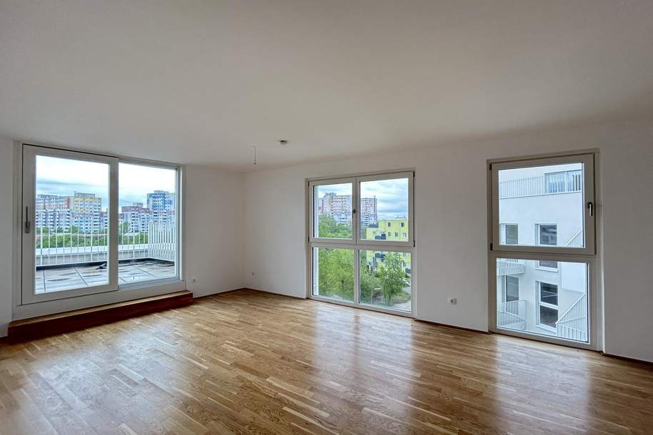 Exklusive 3-Zimmer-Wohnung mit Terrasse &amp; Dachgarten – Erstbezug!, Wohnung-kauf, 450.000,€, 1210 Wien 21., Floridsdorf