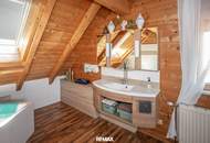 Naturnah wohnen mit vielfältigen Nutzungsmöglichkeiten – charmantes Holzblockhaus mit Wintergarten und Sauna in Stratzing
