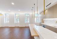 Leben im Alsergrund – Hochwertig sanierte Altbauwohnung mit Terrasse mit Designer-Möblierung und -Küche