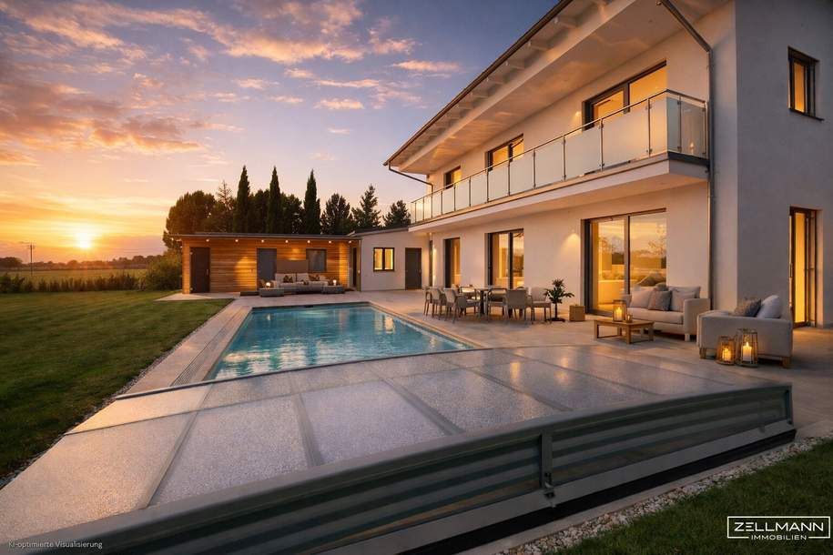 KAUFEN oder MIETEN | GOLS | MEDITERRANES LEBENSGEFÜHL AM NEUSIEDLER SEE – ZWEI EXKLUSIVE NEUBAUVILLEN | PROVISIONSFREI | ZELLMANN IMMOBILIEN, Haus-kauf, 1.580.000,€, 7122 Neusiedl am See