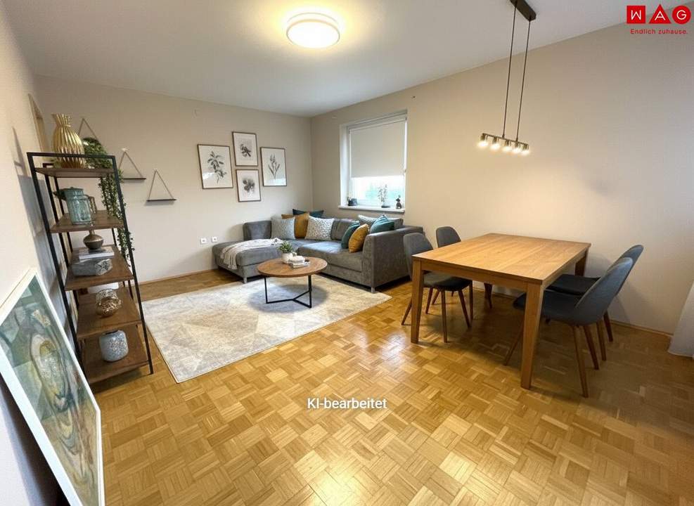 Entspanntes Wohnen in ruhiger Grünlage am beliebten Spallerhof! Großzügig geschnittene 2-Raum-Wohnung mit schöner Loggia! Wunderbarer Ausblick!