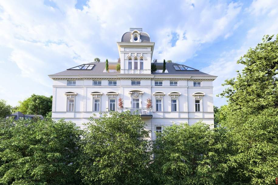 WIENTALBLICK | Wohnung in der historischen Sommerresidenz Villa Seutter mit 4,4m Raumhöhe | seltenes Sanierungsobjekt mit geplantem Balkon (ca. 11,96m²), Wohnung-kauf, 750.000,€, 1130 Wien 13., Hietzing
