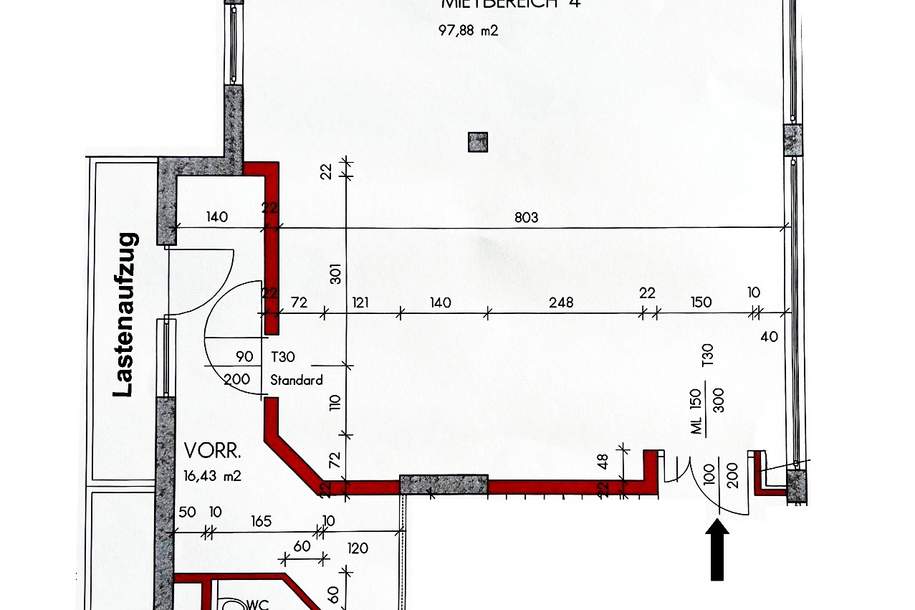 Büro / Ordination in Zentrumsnähe von Schwarzach - 98 m², Gewerbeobjekt-miete, 1.010,00,€, 5620 Sankt Johann im Pongau