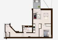 Moderne 2-Zimmer-Dachgeschosswohnung mit sonnigem Balkon nahe der Mur in Graz-Lend