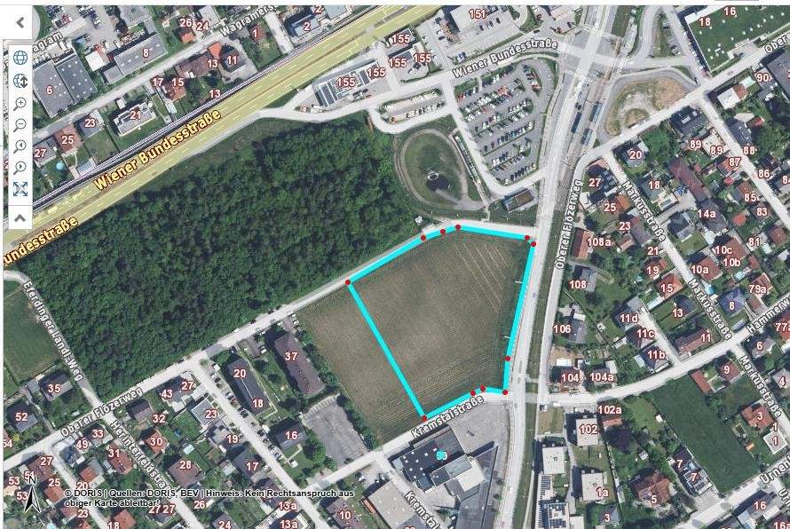 Gewerbegrundstück mit MB1 Widmung an der Trauner Kreuzung