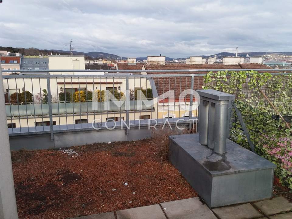 Aussichtsplattform mit Blick über Wien: Dachterrassen-Maisonette: Singrienergasse 13 - Top 13