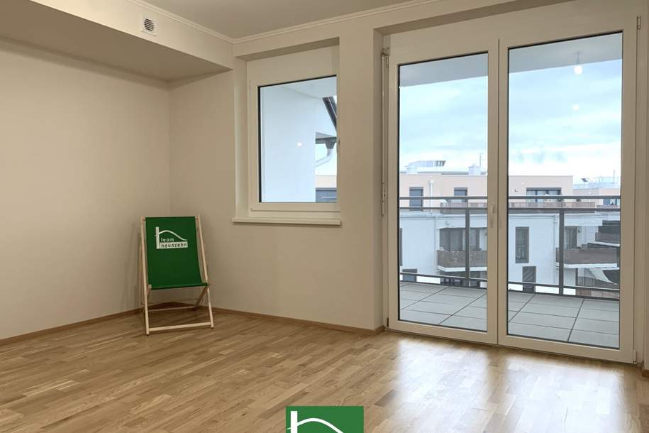 Tolle Neubau-Wohnung nahe S-Bahn und Zentrum mit großer Loggia - Wohnen im Mautner-Markhof! GEMEINSCHAFTLICHE DACHTERRASSE!, Wohnung-miete, 1.048,78,€, 2320 Bruck an der Leitha