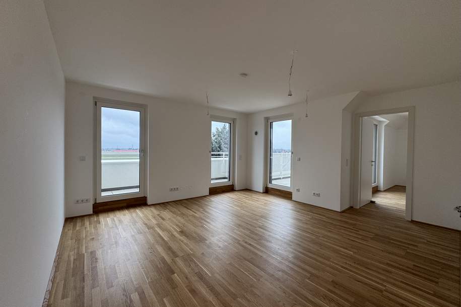 2-Zi Dachgeschoß Erstbezug Wohnung beim Mühlwasser-Klimaanlagen-Fußbodenheizung-2 Terrassen, Wohnung-miete, 1.060,00,€, 1220 Wien 22., Donaustadt