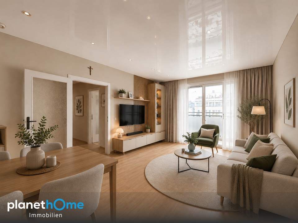 Lichtdurchflutete 3-Zimmer-Wohnung mit Loggia - hohes Stockwerk, gepflegter Zustand