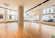 Hochwertige Retailfläche auf zwei Ebenen mit großzügigen Auslagen und hoher Sichtbarkeit