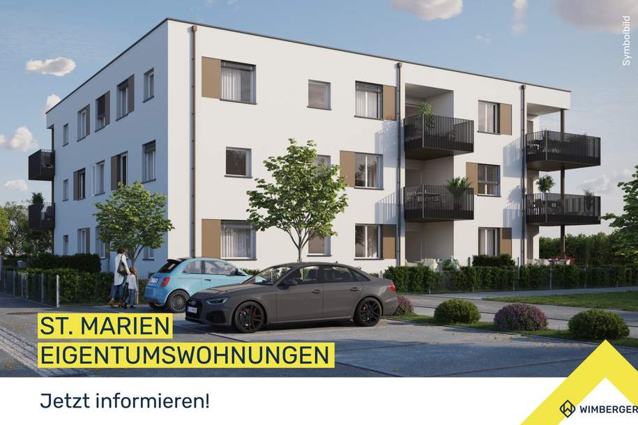 ERSTBEZUG IN ST. MARIEN – Modernes Eigentum direkt am Wald / Optional mit separatem Hobbyraum, Wohnung-kauf, 239.400,€, 4502 Linz-Land
