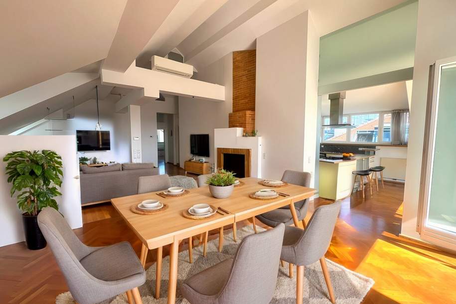 1190! Traumhafte 4 Zimmer Dachgeschoss Maisonette mit großer Terrasse und tollen Weitblick über Wien - Nähe Türkenschanzpark, Wohnung-miete, 3.500,00,€, 1190 Wien 19., Döbling