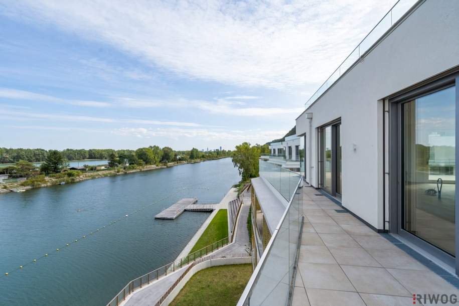 Luxus-Penthouse mit Dachterrasse &amp; Terrasse von ca. 262 m² | Beste Aussicht &amp; direkt am Wasser | 2 Garagenstellplätze, Wohnung-kauf, 2.625.000,€, 1190 Wien 19., Döbling