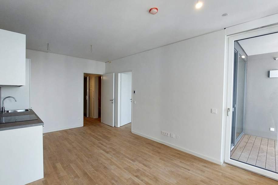 2-Zi.-Erstbezug mit Loggia & Rooftop Pool | TOWER HOMES im V22, Wohnung-miete, 1.065,00,€, 1220 Wien 22., Donaustadt