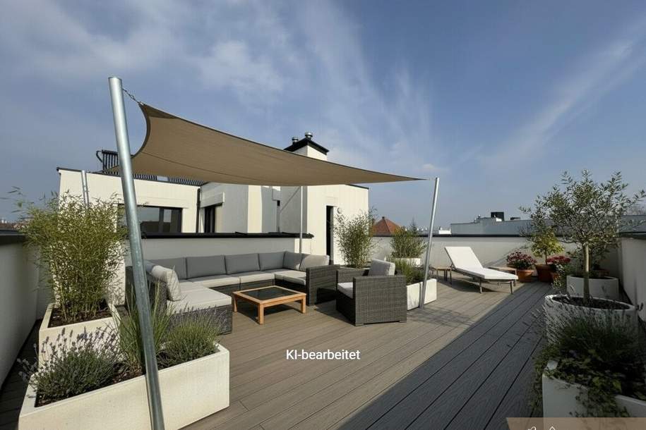 EINSTÜCK HIMMEL NUR FÜR SIE - 60 m2 uneinsichtiger Dachterrasse - Wohnküche, 3 Schlafzimmer, 2 Bäder, WC auf 2 Ebenen - FBH, Solaranlage und Wärmepumpe, Wohnung-kauf, 718.833,€, 1220 Wien 22., Donaustadt