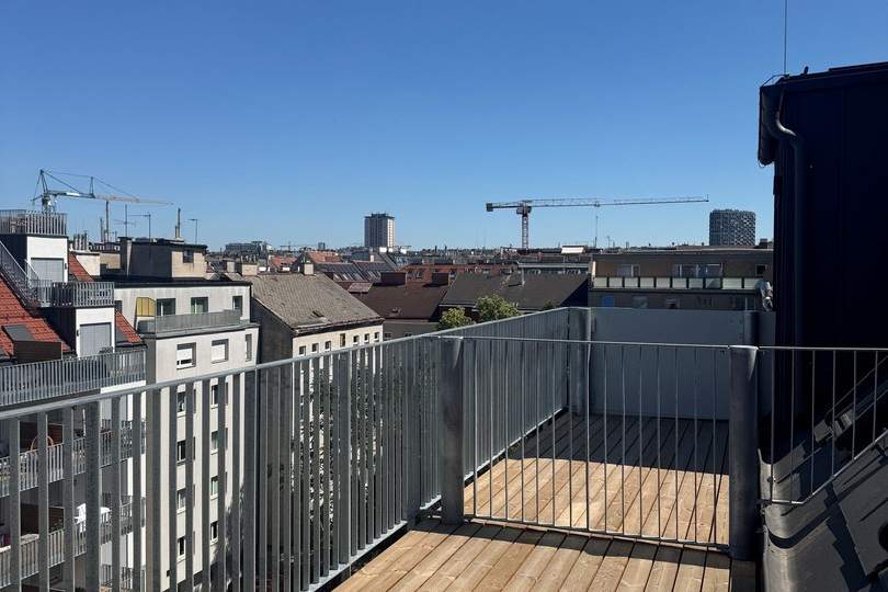 Erstbezug: City-Penthouse Dachgeschosswohnung mit 12 m² Balkon und Blick über Wien, Wohnung-miete, 2.070,00,€, 1050 Wien 5., Margareten
