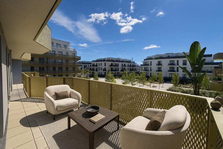 Hirschfeld: 4. Stock - Erstbezug und provisionsfrei mit mega Terrasse zum super Preis, Wohnung-kauf, 464.500,€, 1210 Wien 21., Floridsdorf