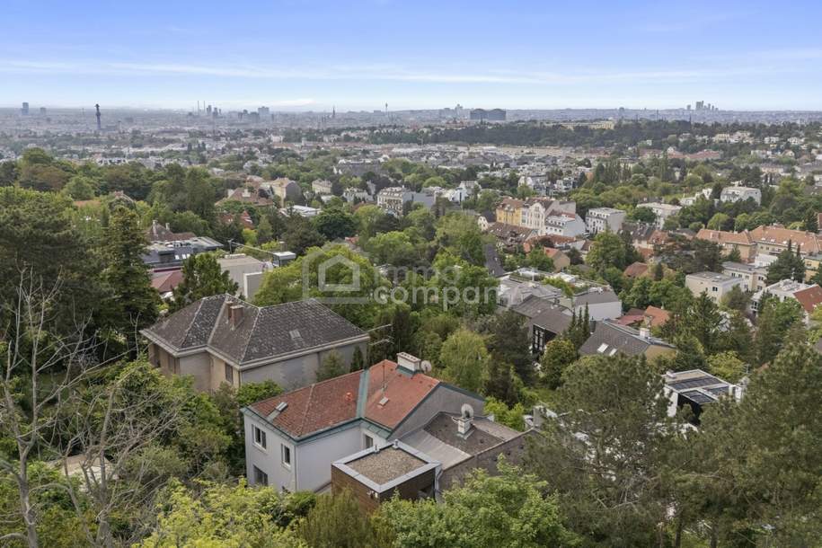 LIVING ON TOP! Unverbaubarer PANORAMABLICK - Traumlage über den Dächern von Wien, Grund und Boden-kauf, 5.450.000,€, 1190 Wien 19., Döbling