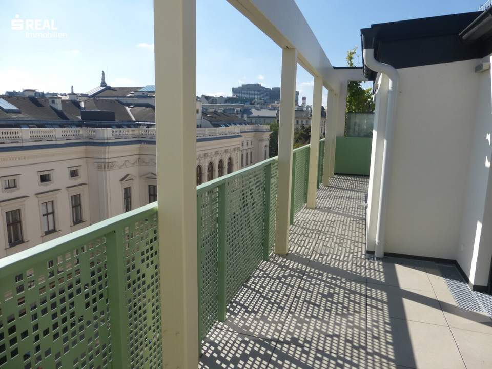 UNBEFRISTET! Erstklassiges Penthouse mit Palais-Blick und 50 m² Terrasse beim Liechtensteinpark