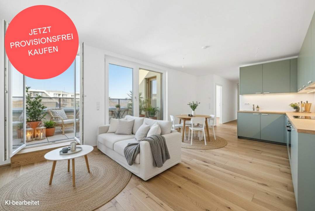 PROVISIONSFREI! Letzte noch verfügbare Dachgeschoß-Wohnung | 3 Zimmer zentral begehbar | Terrasse mit Fernblick