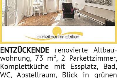 ENTZÜCKENDE renovierte Altbauwohnung, 73 m², 2 Parkettzimmer, Komplettküche mit Essplatz, Bad,, Wohnung-kauf, 1080 Wien 8., Josefstadt
